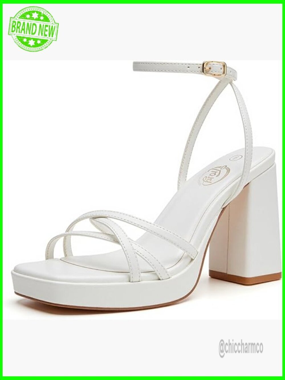 Square Toe Block Heel Sandals with Ankle Strap - Platform Heels for Wide Feet